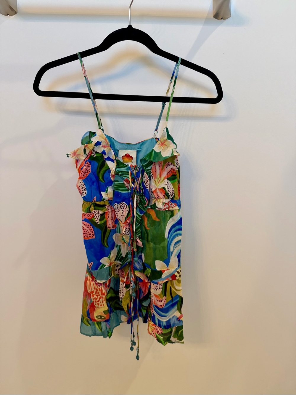 FARM Rio Multicolor Floral Ruffle Tie-Front Tank - Picture 5 of 7